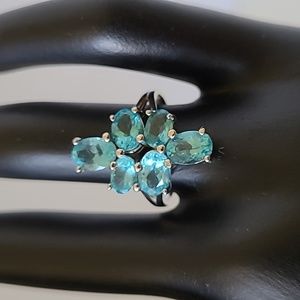 Natural Blue Apatite .925 Sterling Silver Ring Size 8